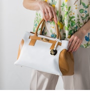 【BEVINI】 レザーコンビトートバッグ