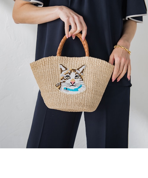 VIOLAd'ORO】キャット刺繍かごバック｜ビアッジョブルーの通販｜&mall