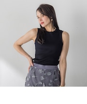 LUCINDAリブノースリーブニット