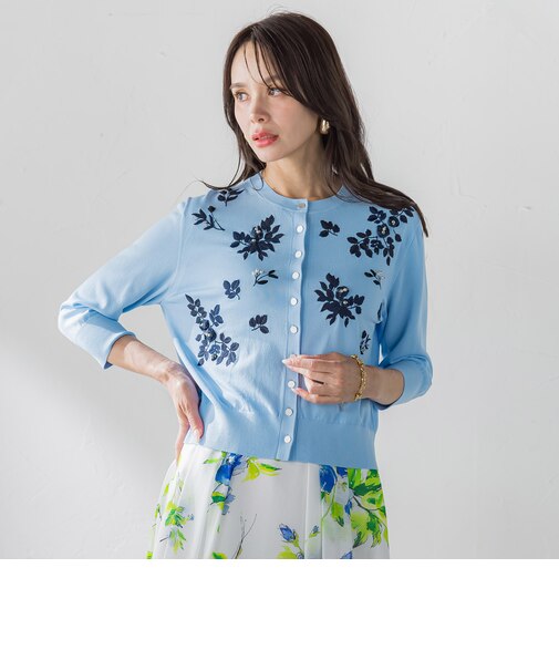 ローズ刺繍カーディガン