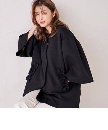 フリルポケットジャケット≪洗濯機で洗える≫