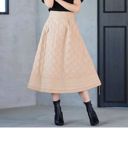 キルティングフレアスカート≪洗濯機で洗える≫