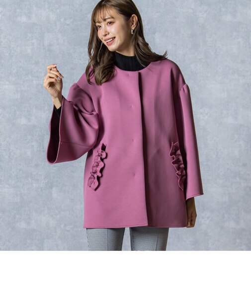 フリルポケットジャケット≪洗濯機で洗える≫