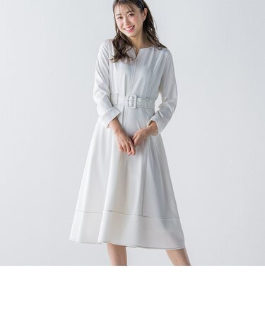 【大きいサイズ】デニムシャンブレーV開きワンピース