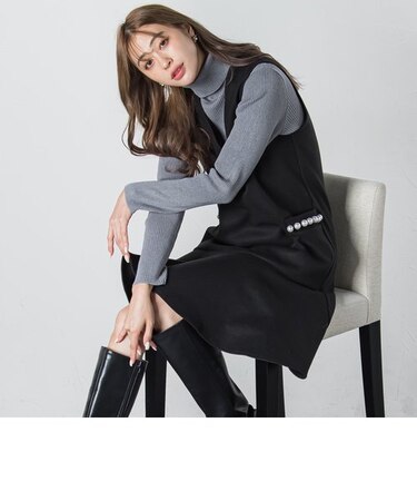 【大きいサイズ】メルトンパールジャンスカ≪洗濯機で洗える≫