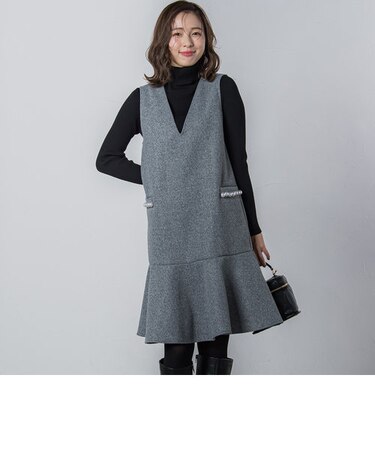 【大きいサイズ】メルトンパールジャンスカ≪洗濯機で洗える≫