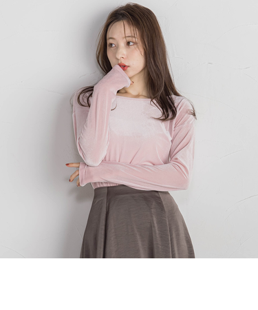 ニュアンスベロアバックシャンカットソー≪手洗い可能≫