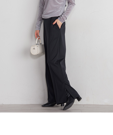 ポンチサイドスリットワイドパンツ≪セットアップ対応/手洗い可能≫