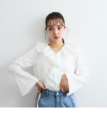 ラッフルフリルブラウス≪手洗い可能≫