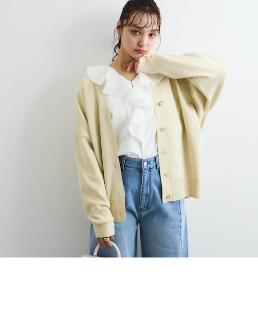 アソートビジューボタン軽量カーディガン≪手洗い可能≫