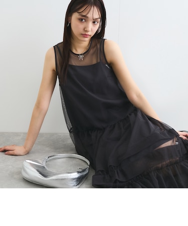チュールフリルワンピースアンサンブル≪手洗い可能≫