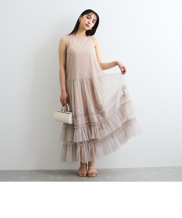 チュールフリルワンピースアンサンブル≪手洗い可能≫