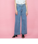 紐ベルト付デニムワイドパンツ≪手洗い可能≫