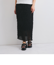シャーリングシフォンタイトスカート≪手洗い可能≫