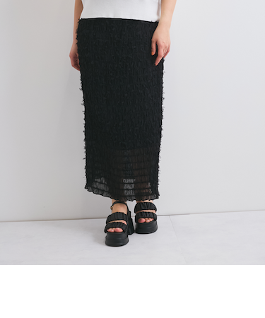 シャーリングシフォンタイトスカート≪手洗い可能≫