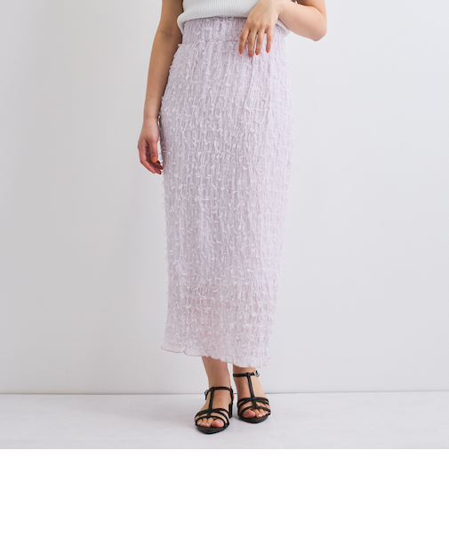 シャーリングシフォンタイトスカート≪手洗い可能≫