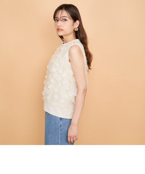 3Dフラワーチュールレイヤードプルオーバー≪手洗い可能≫