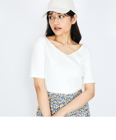 テレコボートネック2WAYトップス≪手洗い可能≫