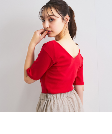 テレコボートネック2WAYトップス≪手洗い可能≫