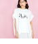 【LHELBIE】パール付きロゴプリントTシャツ≪洗濯機で洗える≫
