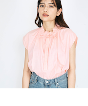 リボンタイフリルブラウス≪手洗い可能≫