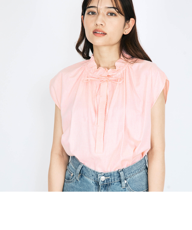 リボンタイフリルブラウス≪手洗い可能≫