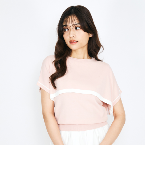 ケープレイヤードニットトップス≪手洗い可能≫