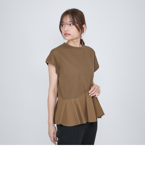 ペプラムフレンチスリーブプルオーバー≪手洗い可能≫