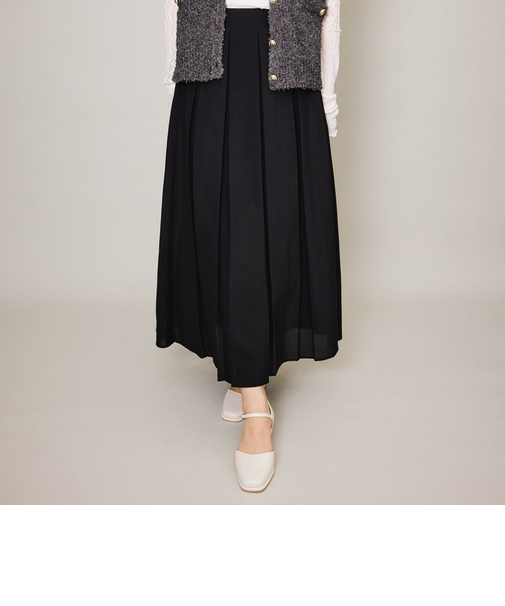 ハイツイストクロスワイドプリーツスカート≪セットアップ対応/手洗い可能≫