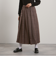 マルチグレンチェックタックプリーツスカート≪手洗い可能≫