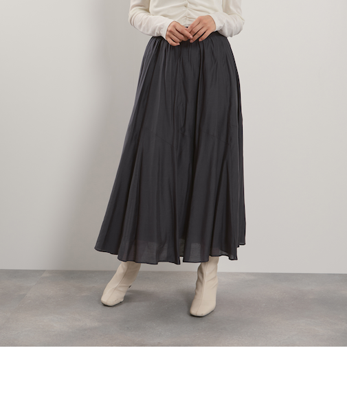 シルキーローンウエストプリーツスカート≪手洗い可能≫
