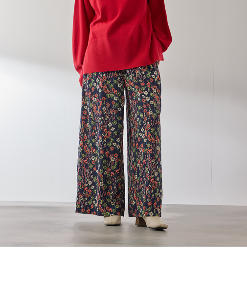 マルチフラワーイージーワイドパンツ≪手洗い可能≫