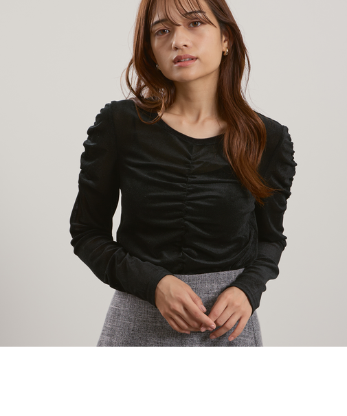 シアーベロアシャーリングカットソー≪手洗い可能≫