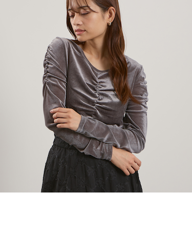 シアーベロアシャーリングカットソー≪手洗い可能≫