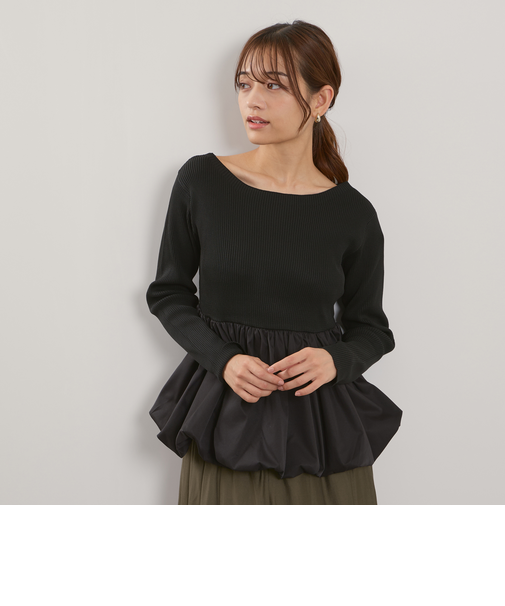 スポンディッシュニットバルーンプルオーバー≪手洗い可能≫