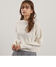 パールドットニットプルオーバー≪手洗い可能≫