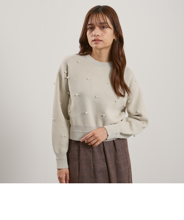 パールドットニットプルオーバー≪手洗い可能≫