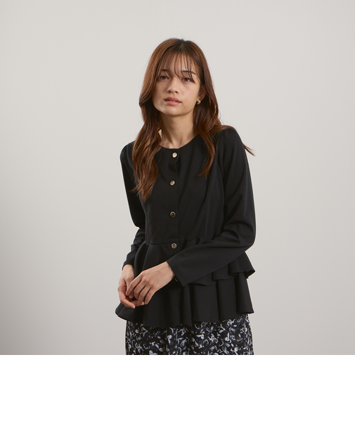 カットJQDダブルペプラムカーディガン≪手洗い可能≫