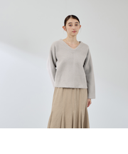 フェレットタッチWフェイスボクシーニット≪手洗い可能≫