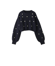 マーガレット刺繍ニットプルオーバー≪手洗い可能≫