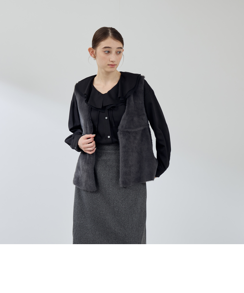 日本製✩美品✩ムートンラム✩ラクーン✩ファーコート✩リバーシブル✩柔らか軽い フェイクファームートンブルゾン | QUEENS COURT（Women