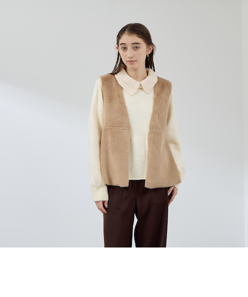 フェイクムートンファーペプラムジレ｜クイーンズコートの通販