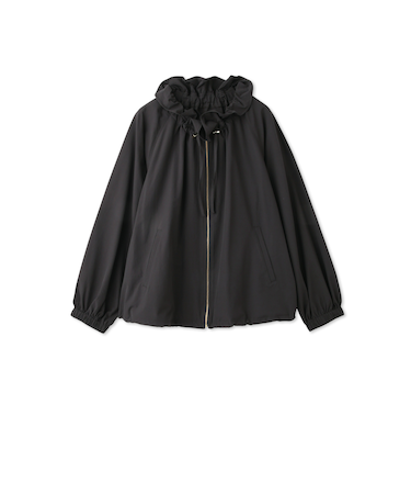 2WAYサーブルクロスフリルネックブルゾン