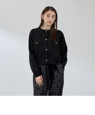 ポケットデザインニットカーディガン≪洗濯機で洗える≫