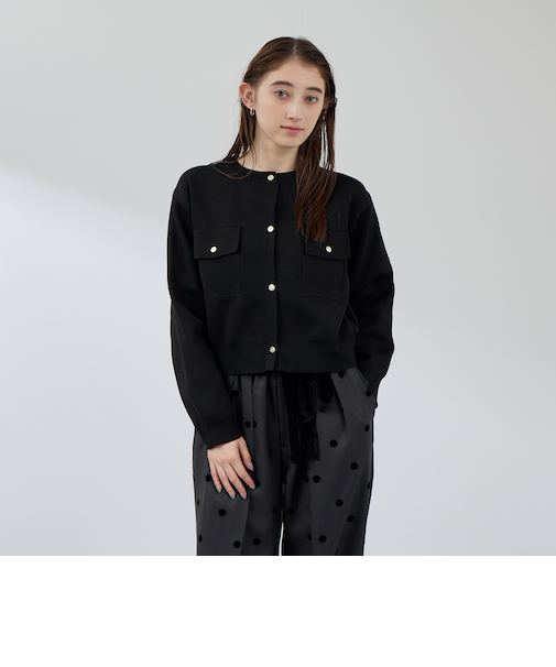 ポケットデザインニットカーディガン≪洗濯機で洗える≫