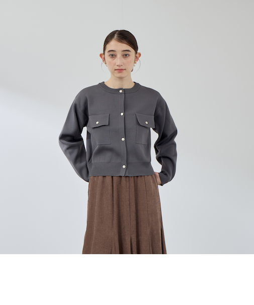 ポケットデザインニットカーディガン≪洗濯機で洗える≫