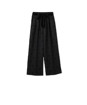 フロッキードットイージーワイドパンツ≪手洗い可能≫