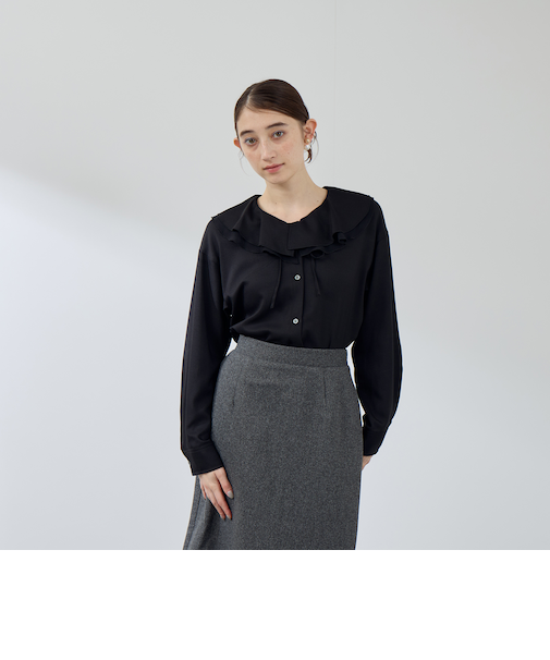 ナチュラルストレッチフレアカラーブラウス≪手洗い可能≫