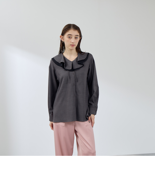 ナチュラルストレッチフレアカラーブラウス≪手洗い可能≫