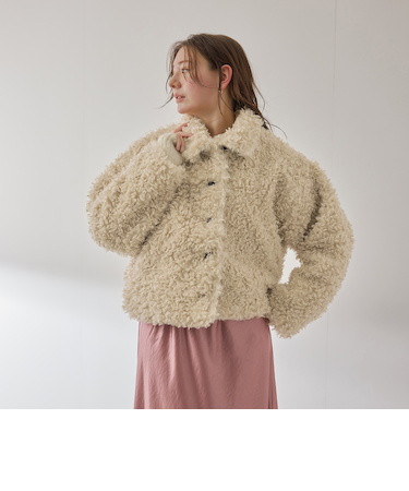 プードルフェイクファーブルゾン